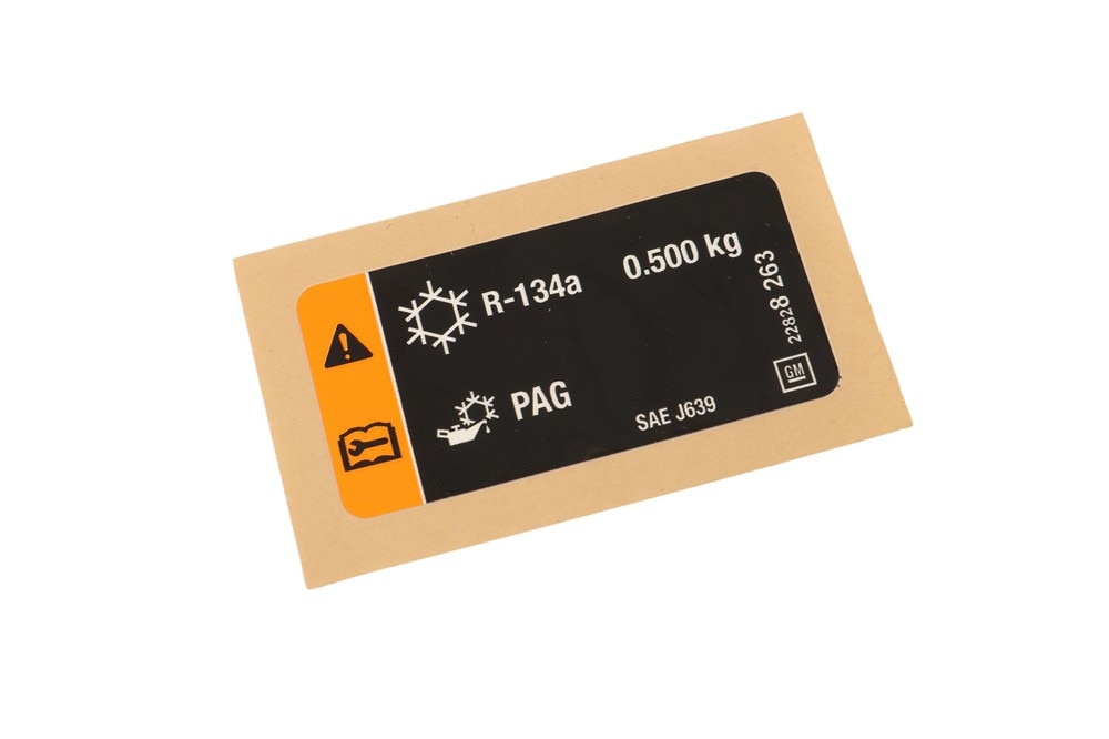 GM Genuine Parts Air Conditioning Refrigerant Charge Label