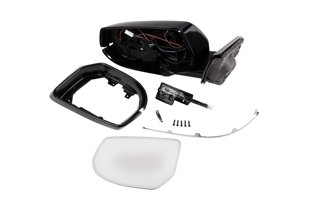 GM Genuine Parts Driver Side Door Mirror Kit with Molding, Cover, Bezel, and Bolts