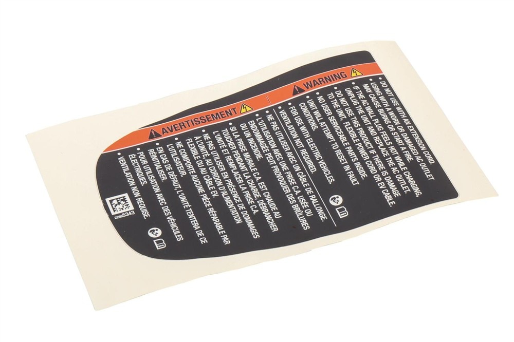GM Genuine Parts Portable Battery Charge Warning Label