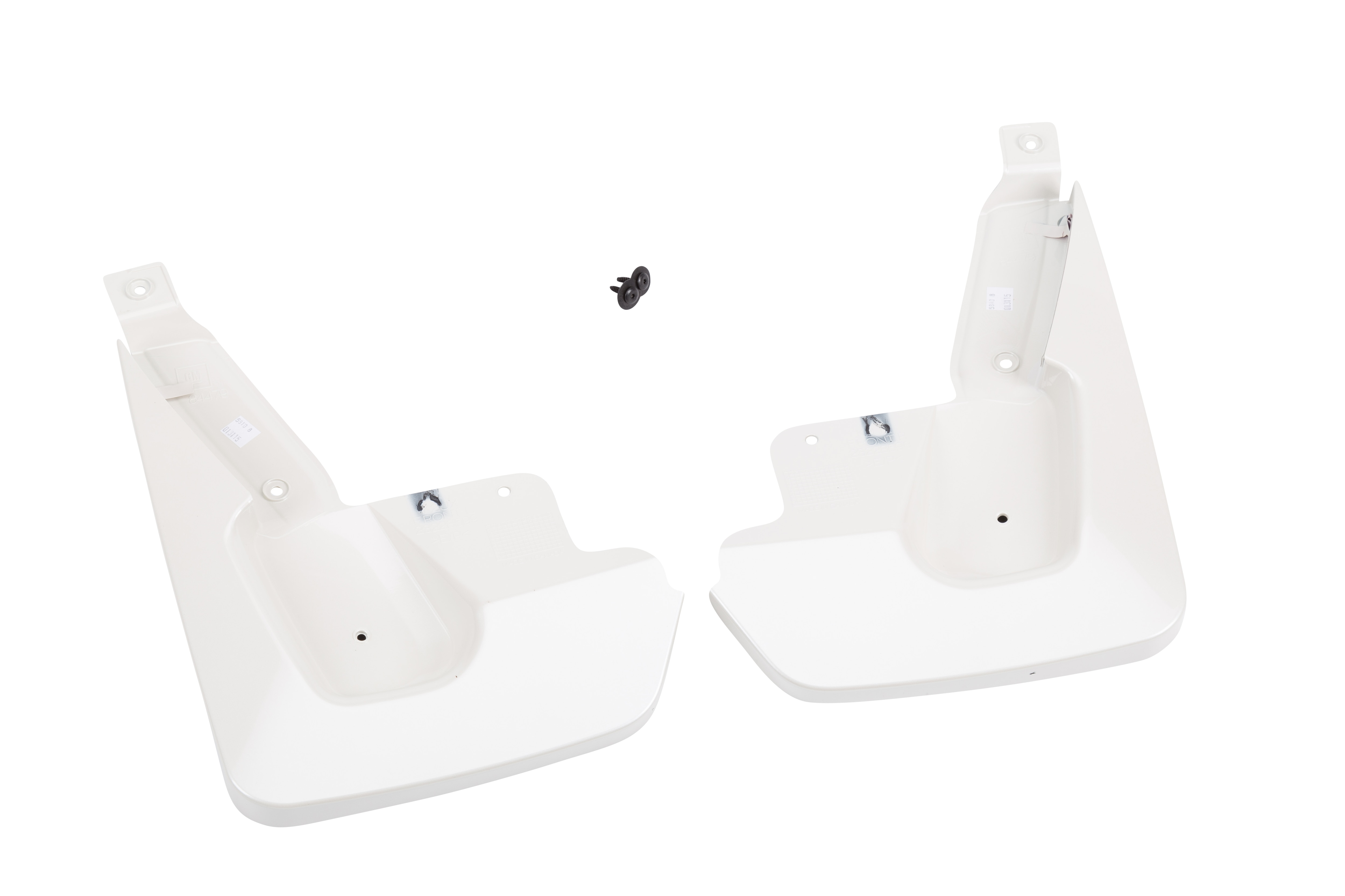 Cadillac Front Molded Splash Guards in White Diamond | 22922766