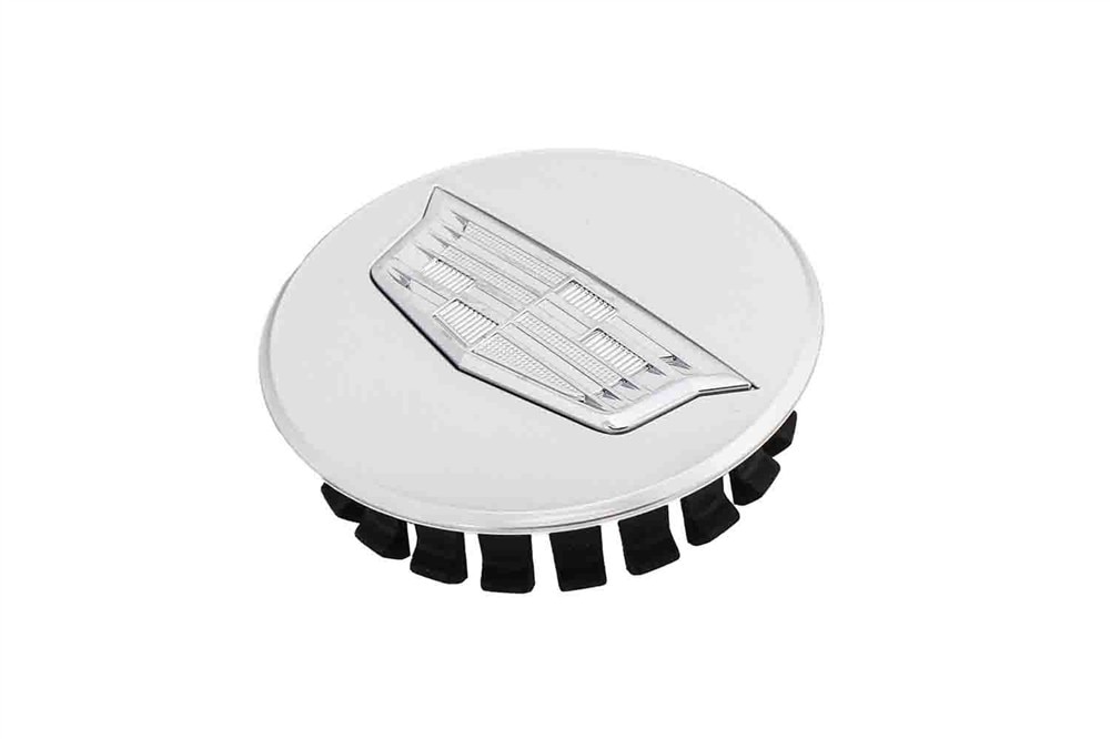 GM Genuine Parts Button Style Center Cap in Sterling Silver with Crest Logo
