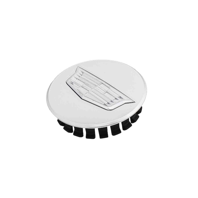 GM Genuine Parts Button Style Center Cap in Sterling Silver with Crest Logo