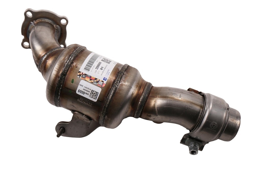 GM Genuine Parts Driver Side 3-Way Catalytic Converter with Flange, Bushings, Studs, and Clamps