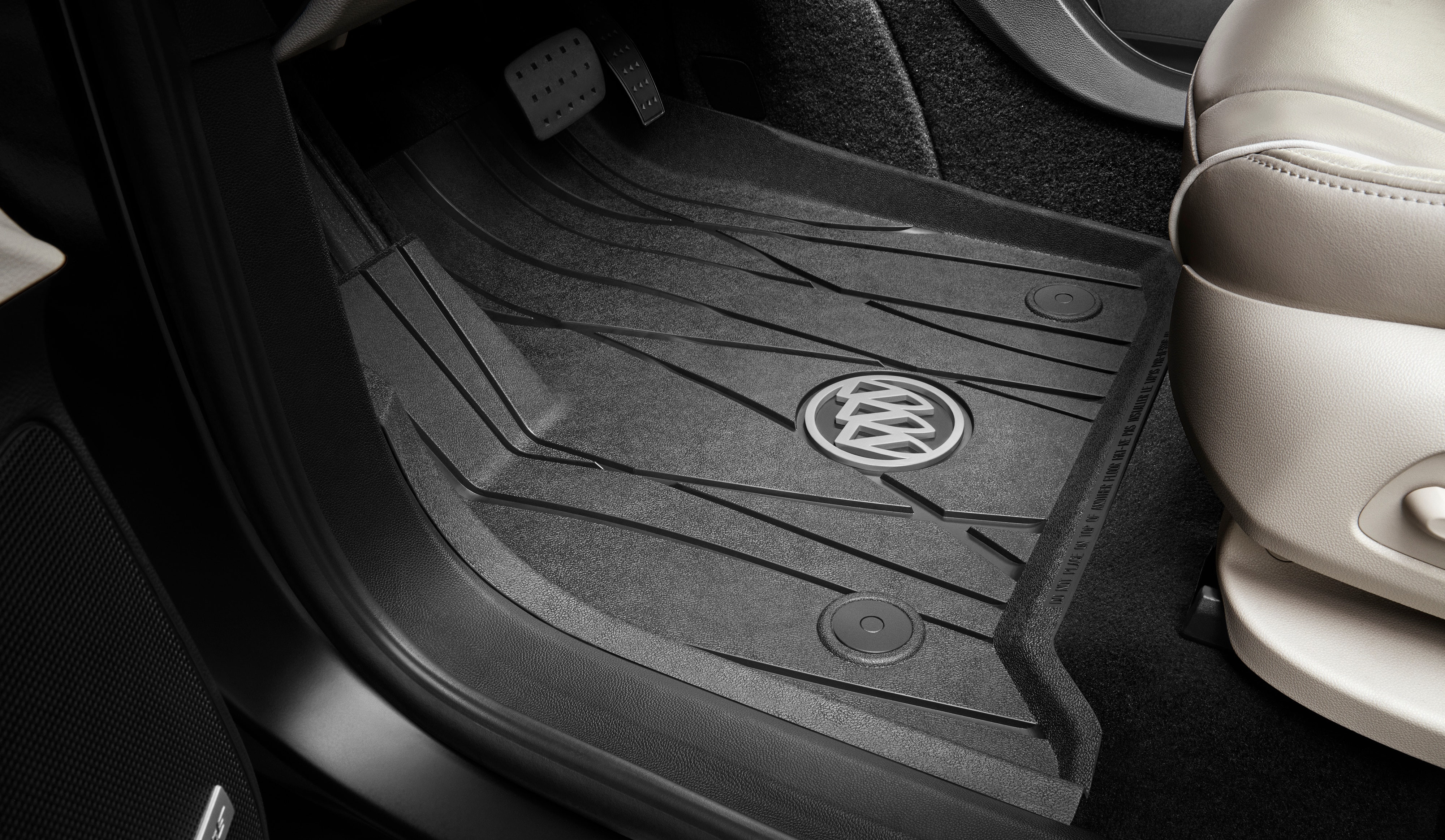 First-Row Premium All-Weather Floor Liners in Ebony with Buick Logo