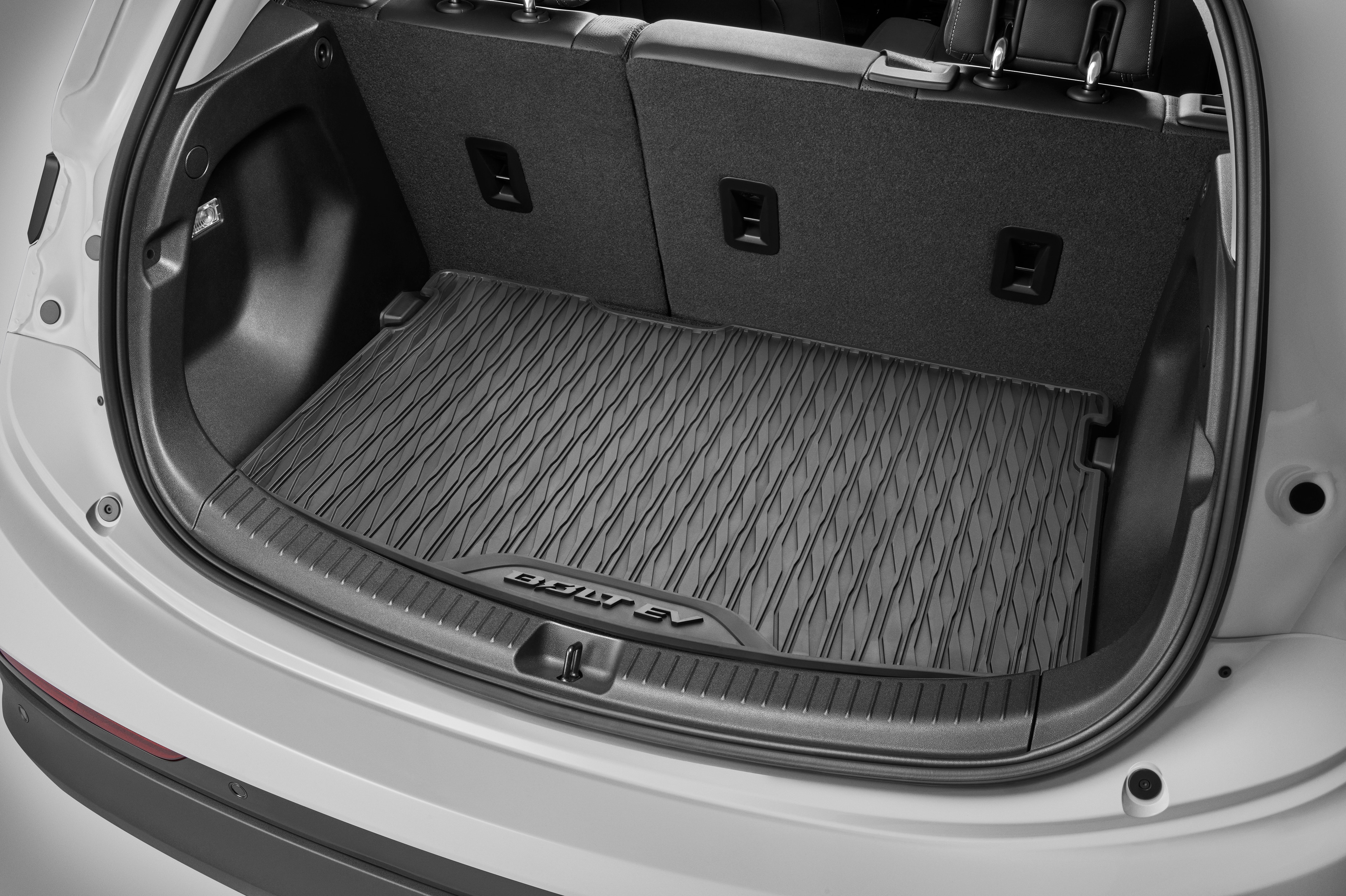 Premium All-Weather Cargo Area Mat in Jet Black with Bolt EV Script