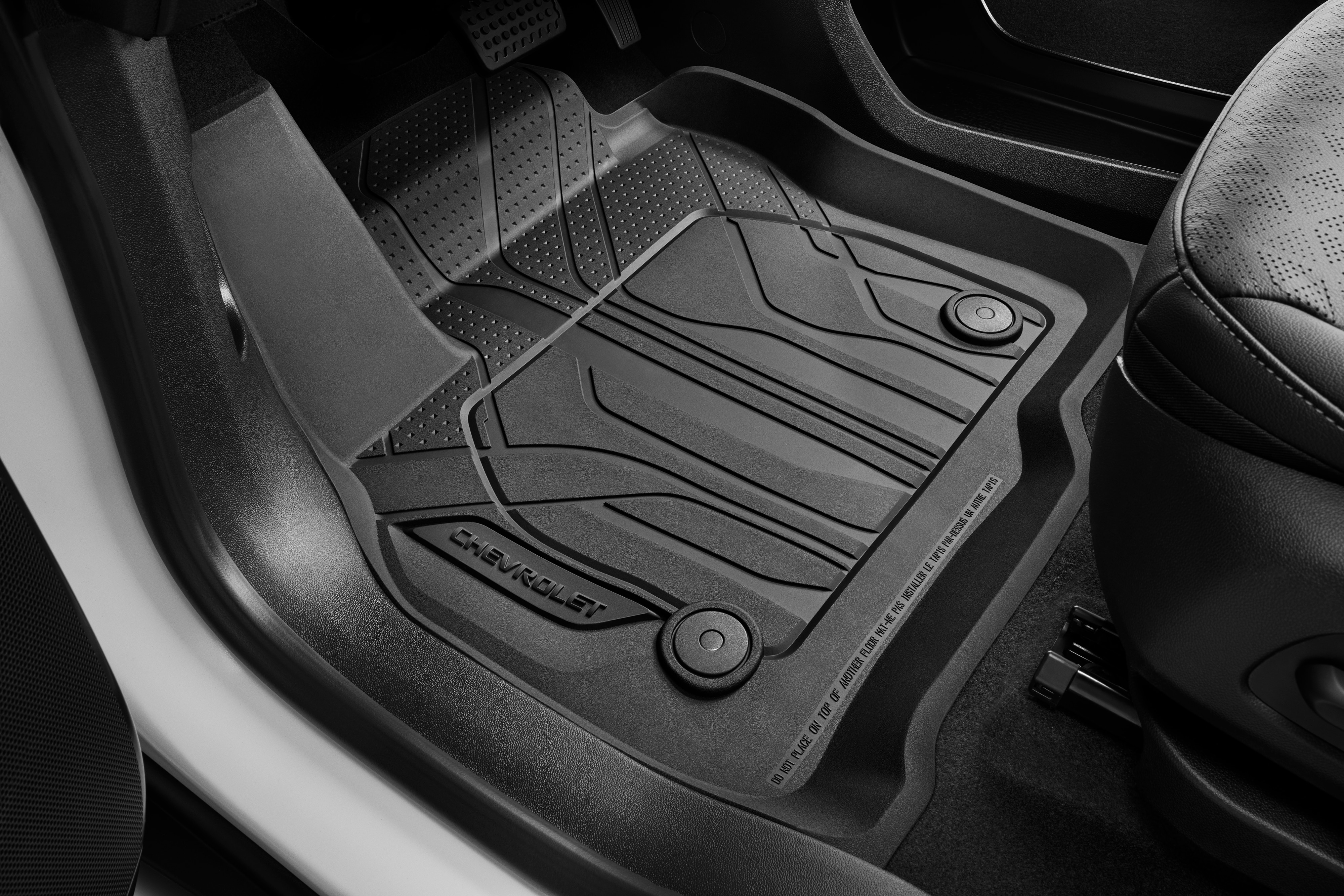 First- and Second-Row Premium All-Weather Floor Liners in Jet Black with Chevrolet Script