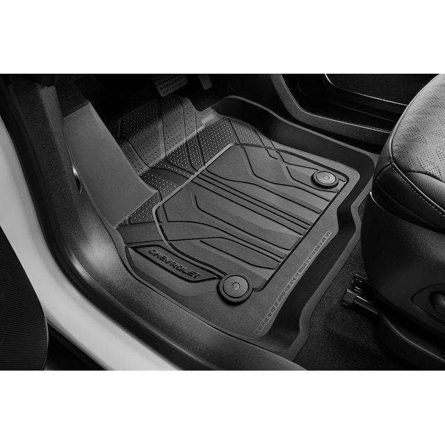 First- and Second-Row Premium All-Weather Floor Liners in Jet Black with Chevrolet Script