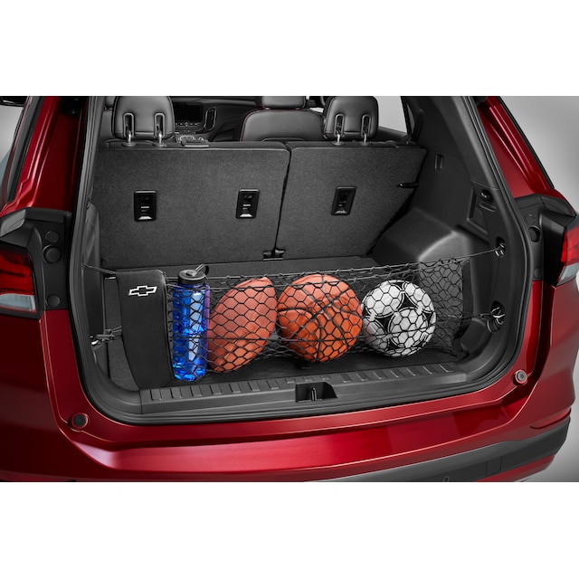 Vertical Cargo Net with Storage Bag featuring Bowtie Logo