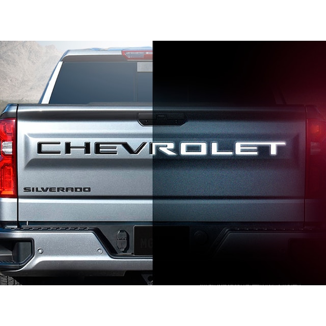 3-D Urethane Reflective CHEVROLET Tailgate Lettering in Gloss Black by Nox-Lux™ - Associated Accessories