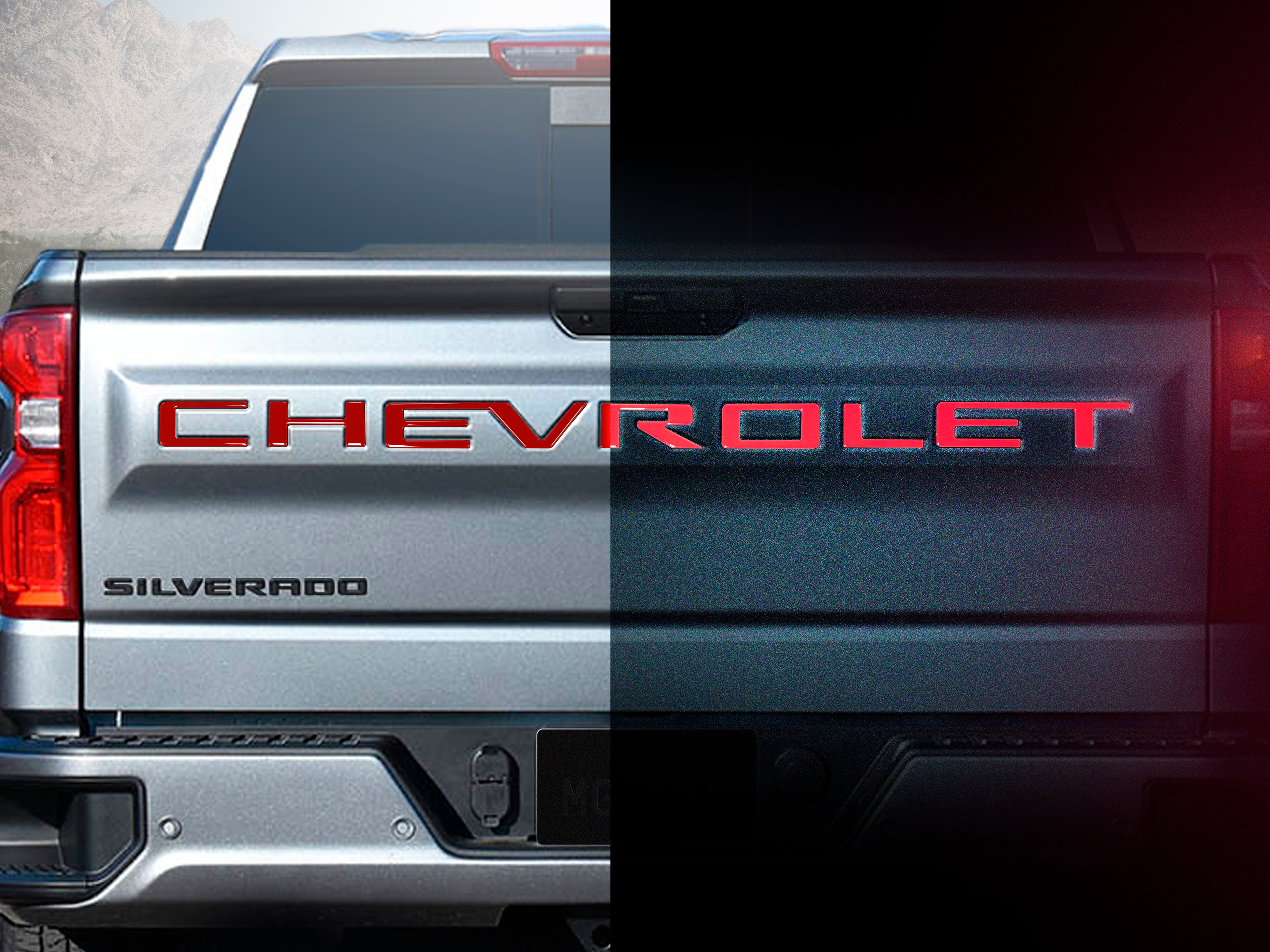 3-D Urethane Reflective CHEVROLET Tailgate Lettering in Gloss Red by Nox-Lux™ - Associated Accessories