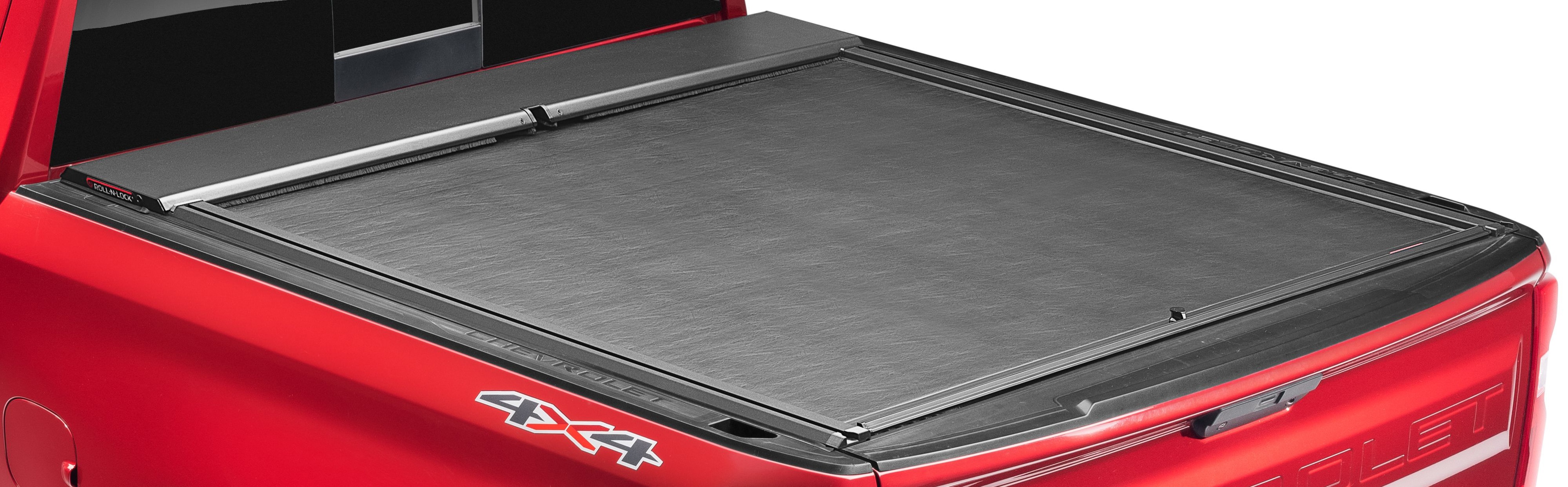 Short Bed Retractable Truck Bed Cover in Black with T-Slot Rails by Advantage® - Associated Accessories