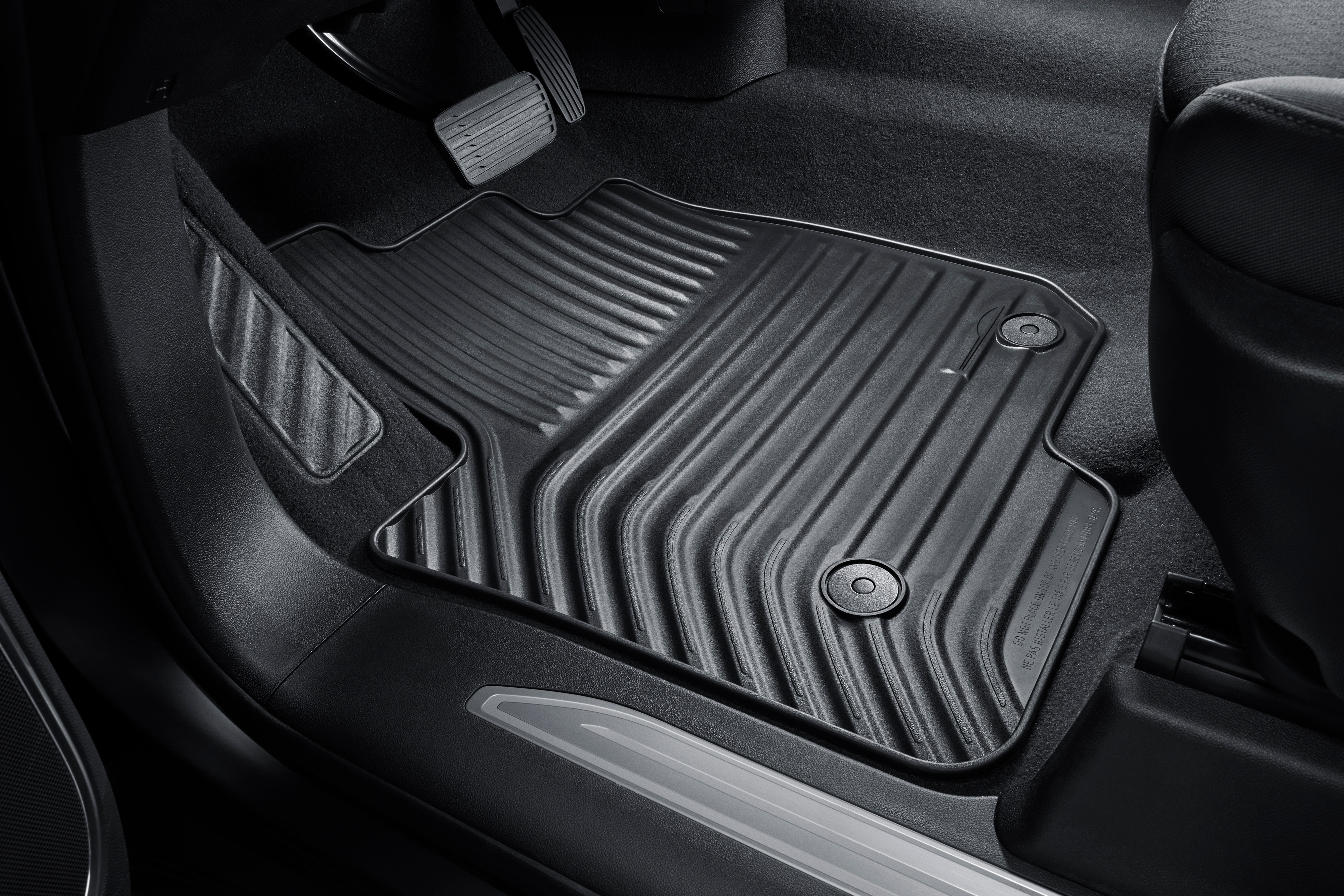 Crew Cab First- and Second-Row Premium All-Weather Floor Mats in Jet Black