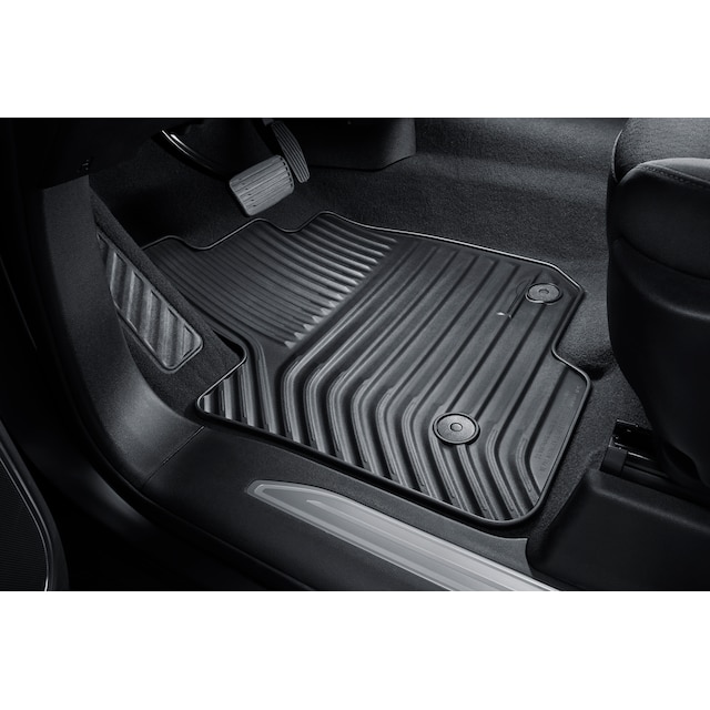Crew Cab First- and Second-Row Premium All-Weather Floor Mats in Jet Black