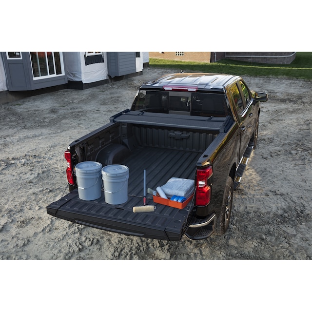 Short Bed Soft Folding Truck Bed Cover in Black by Advantage® - Associated Accessories