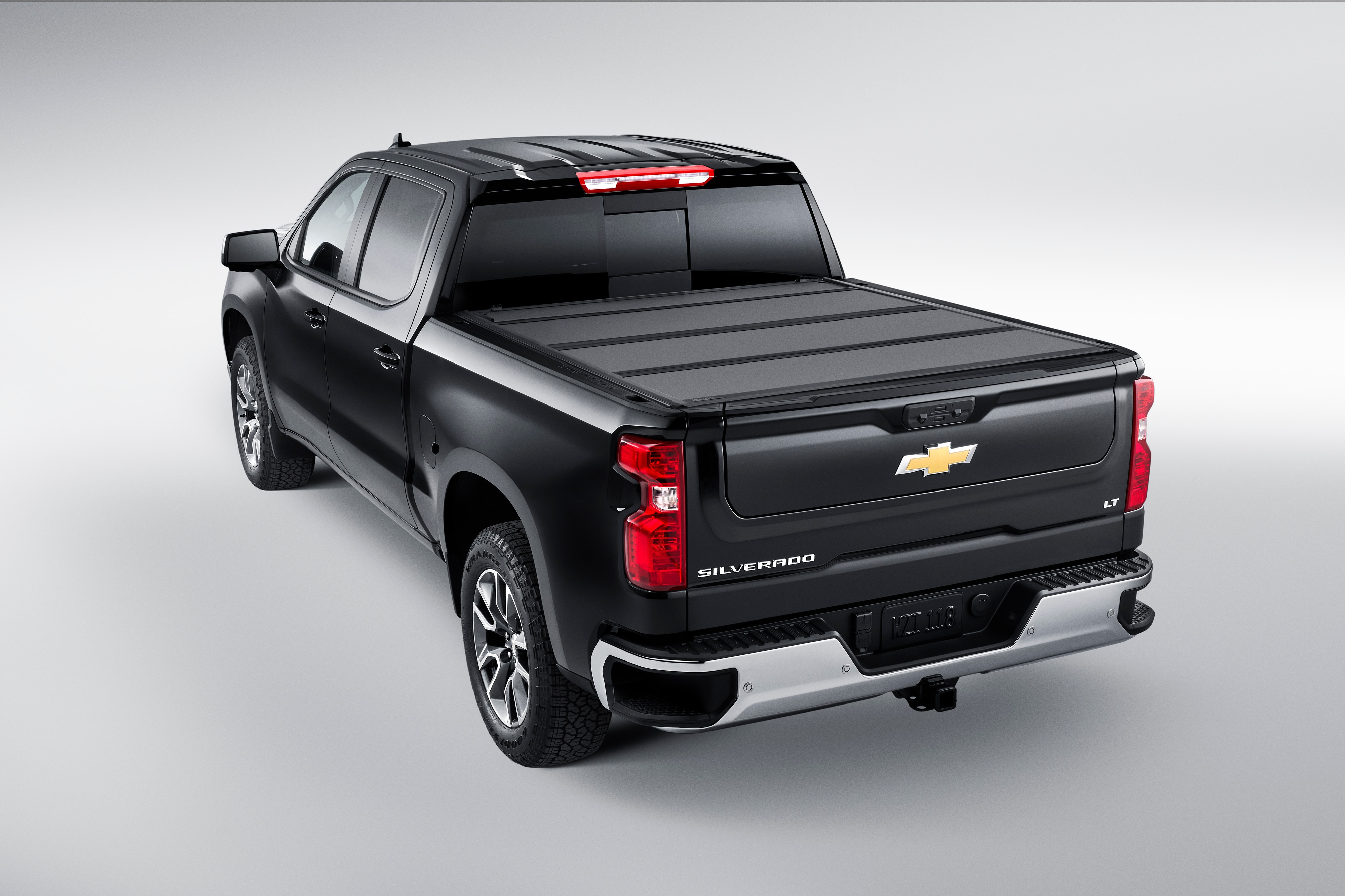Standard Bed Hard Folding Truck Bed Cover in Matte Black by Advantage® - Associated Accessories