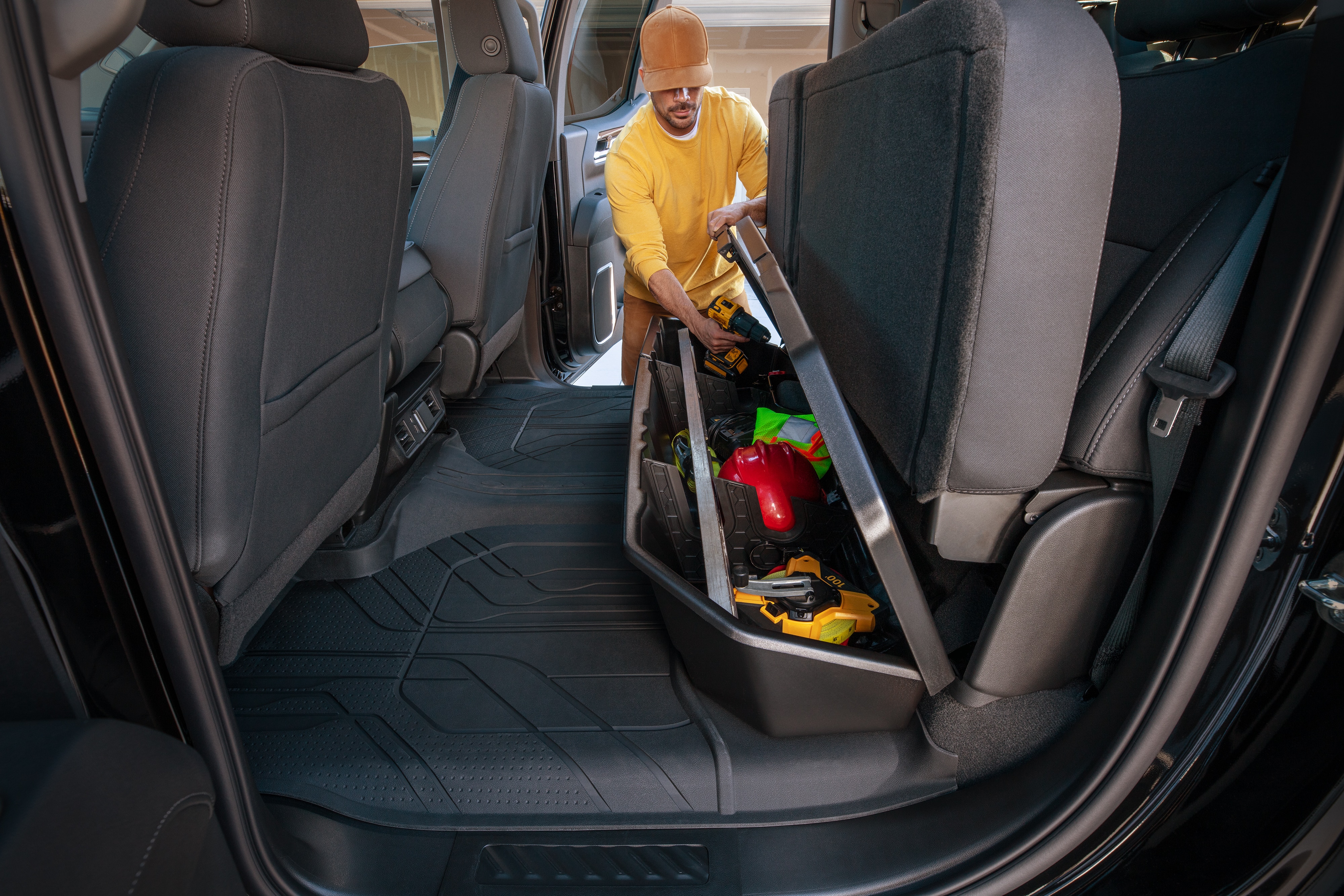 Crew Cab Underseat Lockable Storage Organizer in Black/