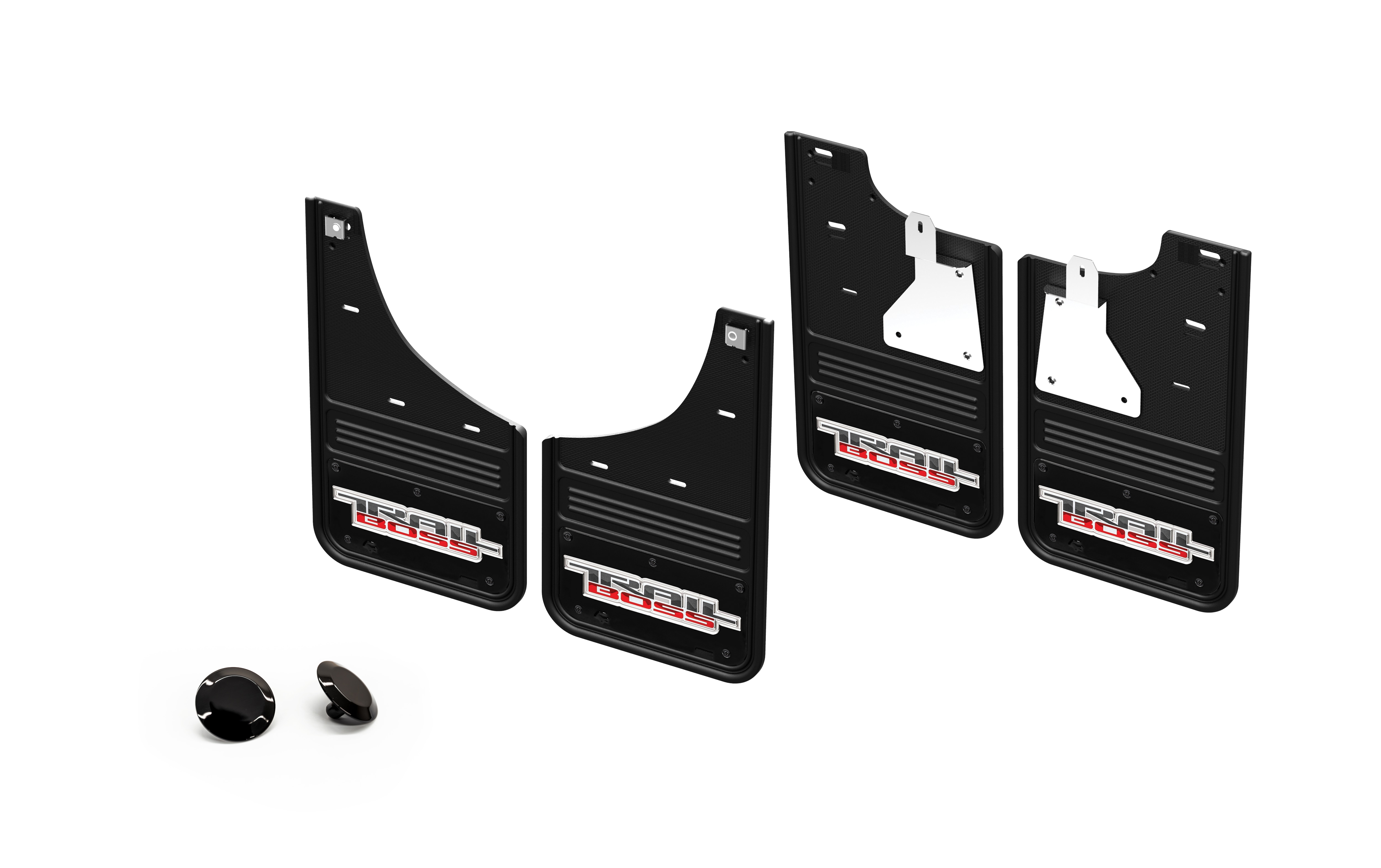 Front and Rear Rubber No-Drill Gatorback Mud Flap Kit with Trail