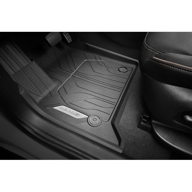 First-Row Premium All-Weather Floor Liner in Jet Black with Chevrolet Script