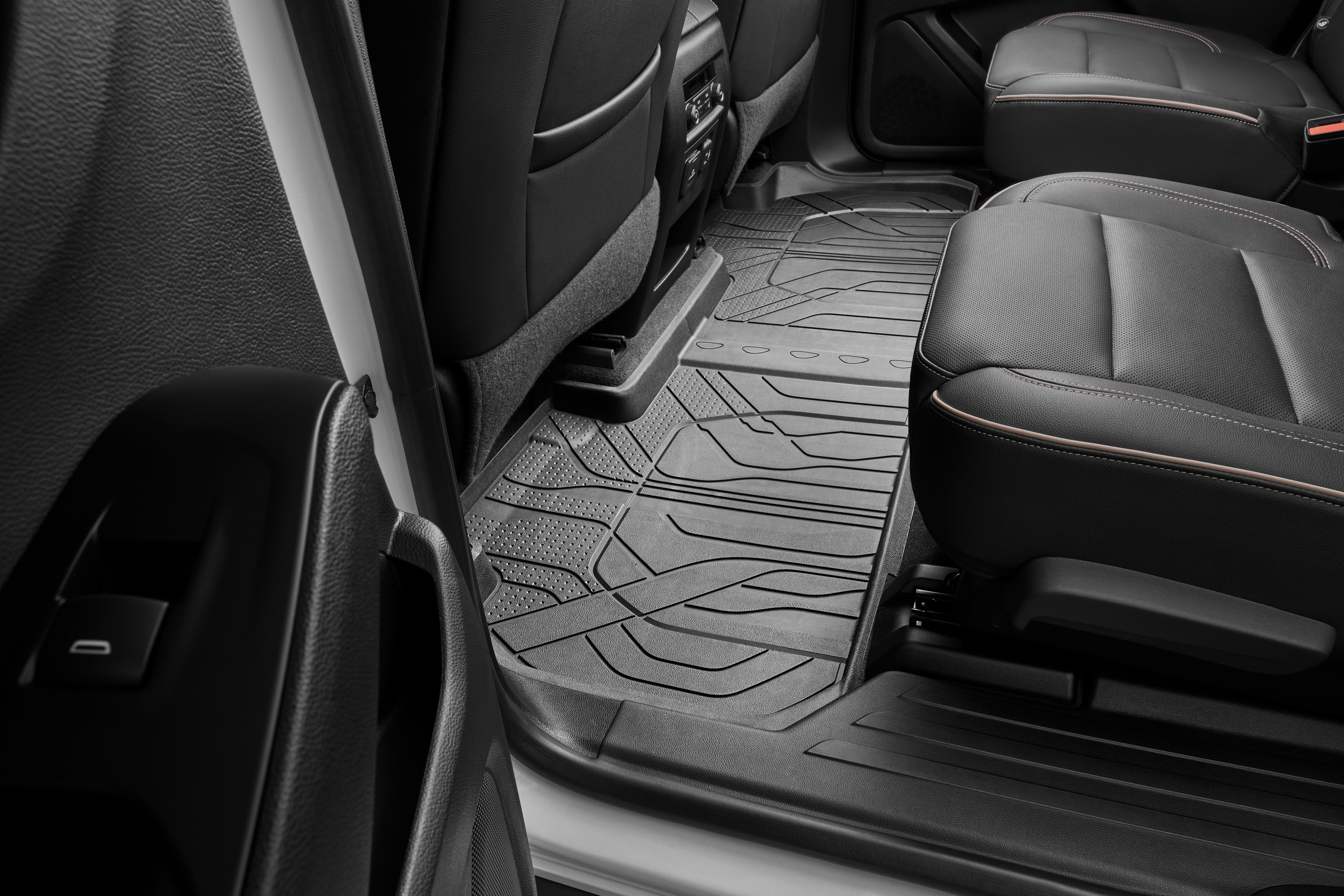 Second-Row Interlocking Premium All-Weather Floor Liner in Jet Black (for Models with Second-Row Captain's Chairs)