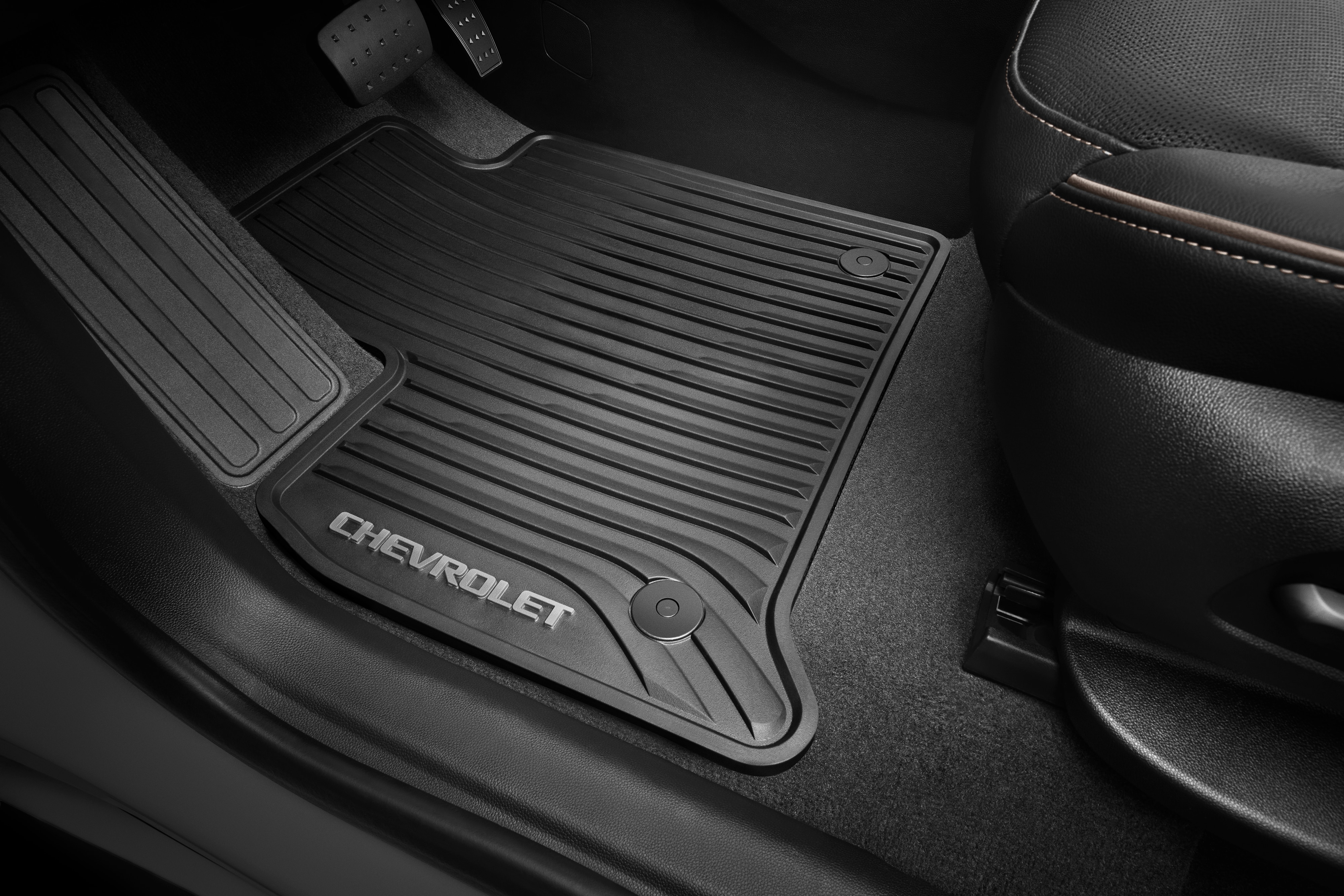 First-Row Premium All-Weather Floor Mats in Jet Black with Chevrolet Script