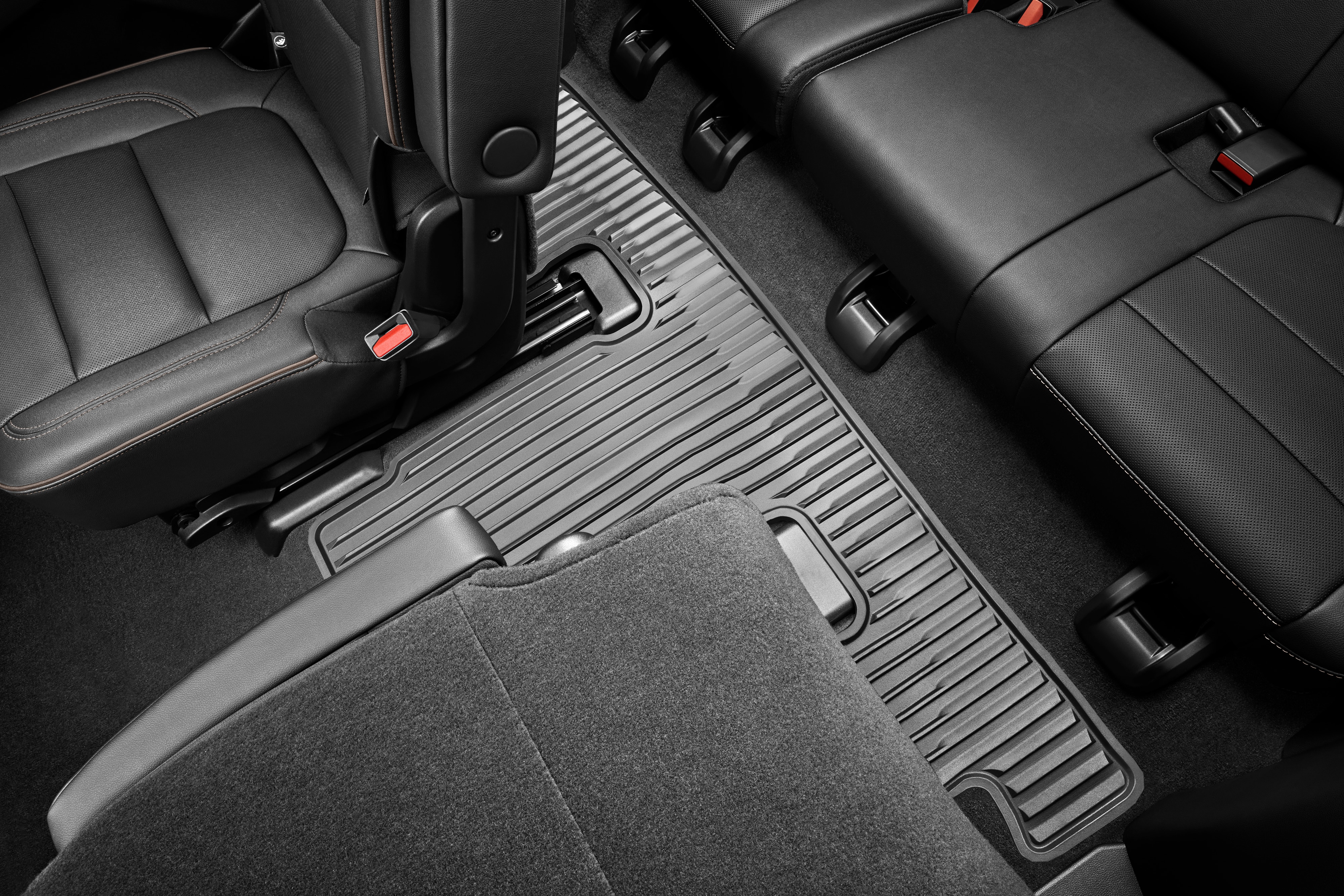 Third-Row One-Piece Premium All-Weather Floor Mat in Jet Black (for Models with Second-Row Captain's Chairs)