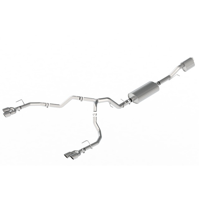 6.2L Cat-Back Dual-Rear Exit Through-the-Bumper Exhaust Upgrade System with Quad Chrome Tips (for Short Wheelbase Models) by Borla® - Associated Accessories