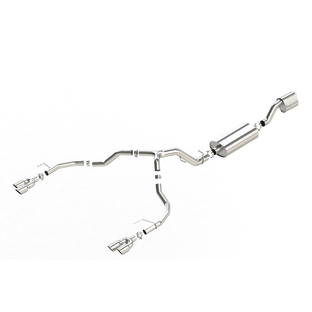 6.2L Cat-Back Dual-Rear Exit Through-the-Bumper Exhaust Upgrade System with Quad Chrome Tips (for Long Wheelbase Models) by Borla® - Associated Accessories