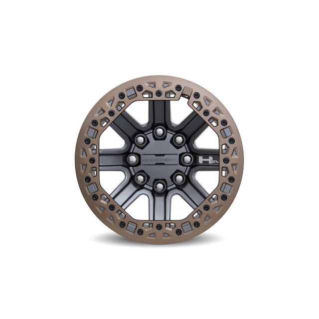 18x9-Inch Multi-Spoke Beadlock Capable Wheel in Grazen Metallic with Tech Bronze Trim Ring