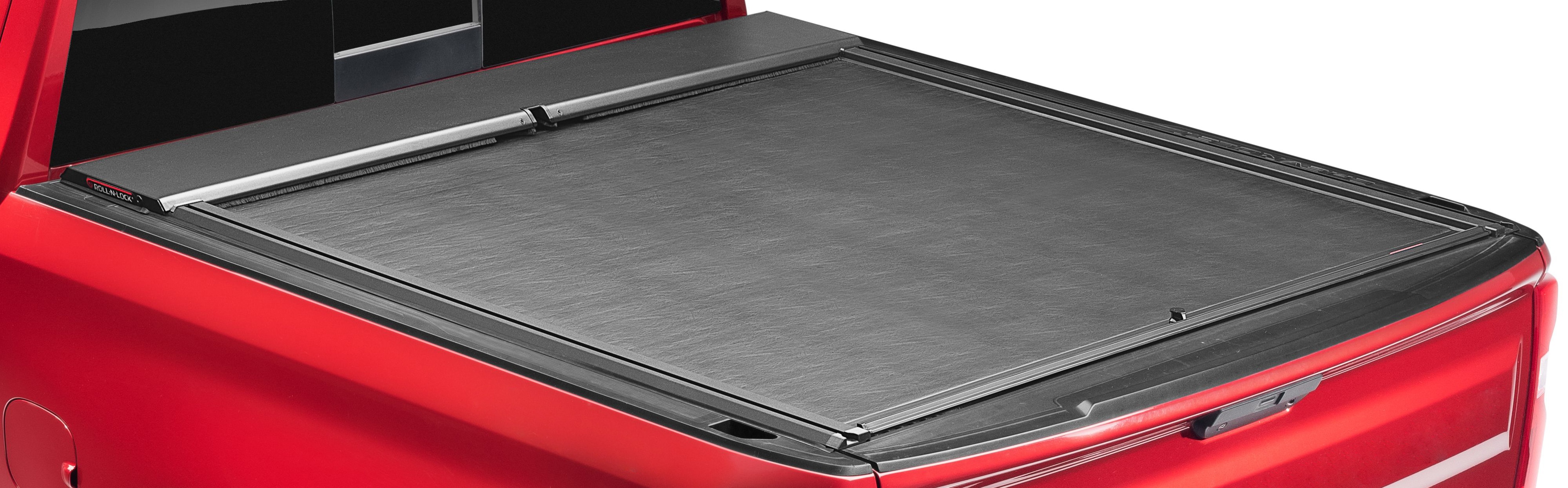 Standard Bed Retractable Truck Bed Cover in Black with T-Slot Rails by Advantage® - Associated Accessories