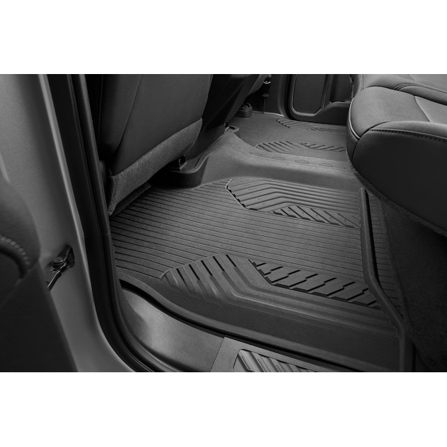 Crew Cab Second-Row Interlocking Premium All-Weather Floor Liner in Jet Black for AT4/Z71