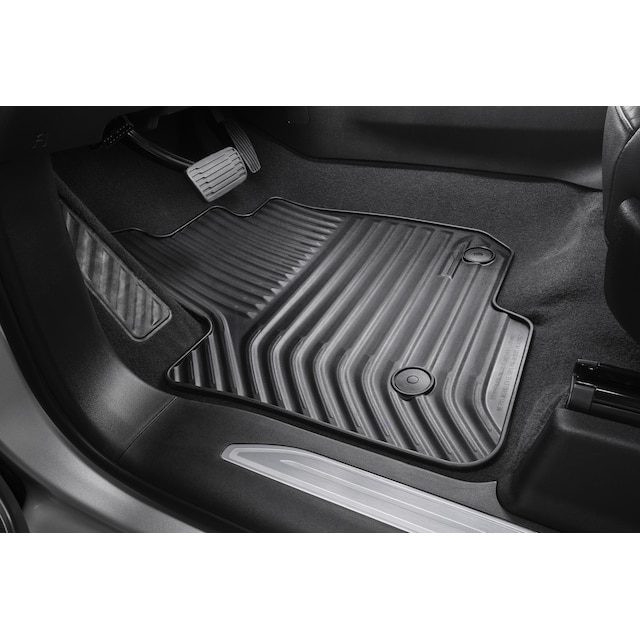 Crew Cab First- and Second-Row Premium All-Weather Floor Mats in Jet Black