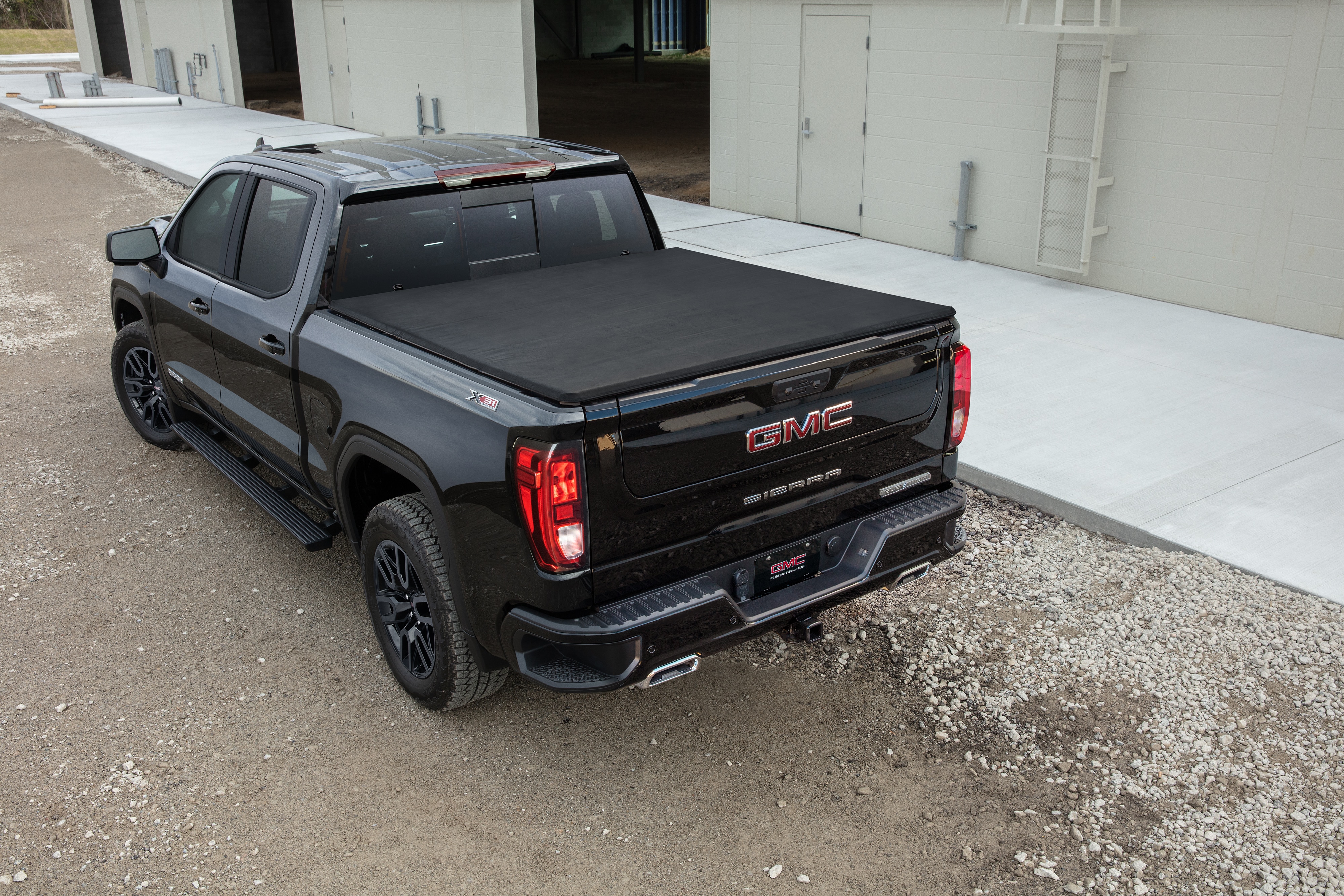 Short Bed Soft Folding Truck Bed Cover in Black by Advantage® - Associated Accessories