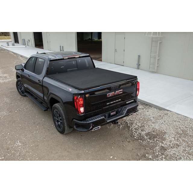 Short Bed Soft Folding Truck Bed Cover in Black by Advantage® - Associated Accessories