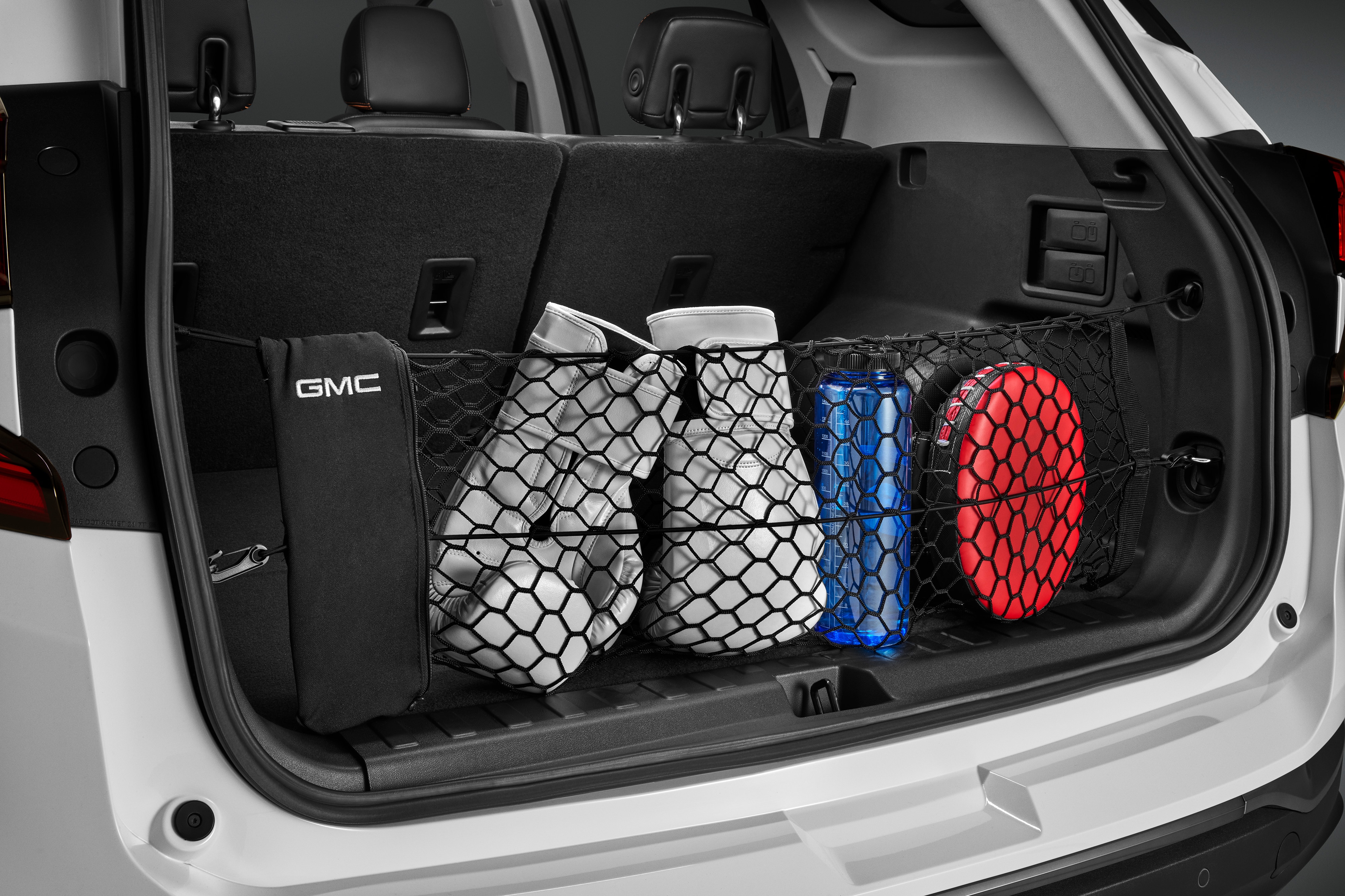 Vertical Cargo Net with Storage Bag featuring GMC Logo