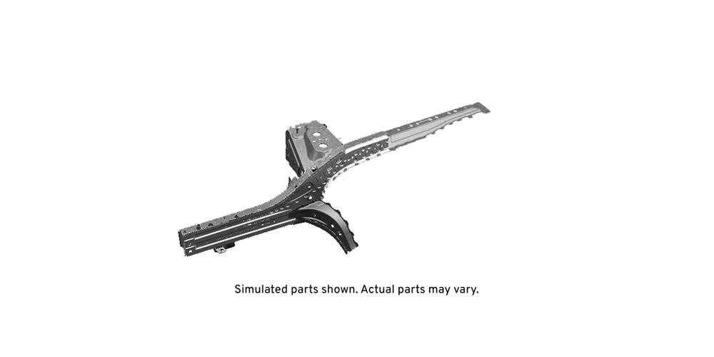 GM Genuine Parts Driver Side Front Fender Rail with Plates, Extensions, Gussets, Reinforcements, Brackets, and Nuts