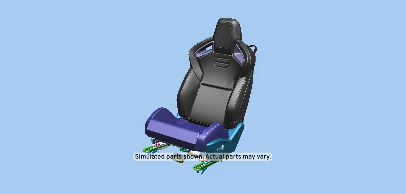 GM Genuine Parts Driver Side Seat in Black with Recaro Stone Threading, Buckle, Covers, Bezel, and Handle