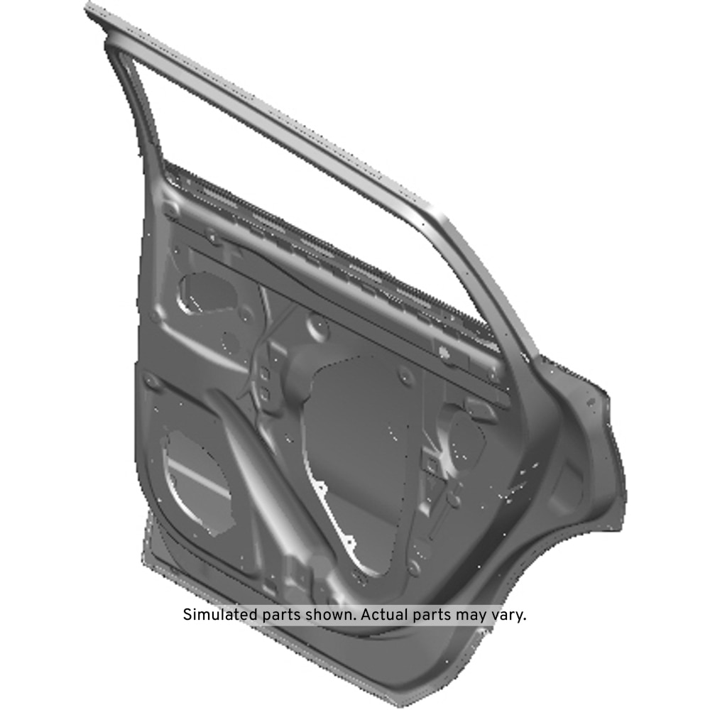 GM Genuine Parts Passenger Side Rear Door with Reinforcements, Bar, Stiffener, Plates, Window Frame, and Deadener