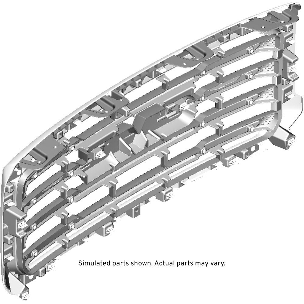 GM Genuine Parts Chrome Front Grille with Bezel, Clips, Nuts, and Bolts