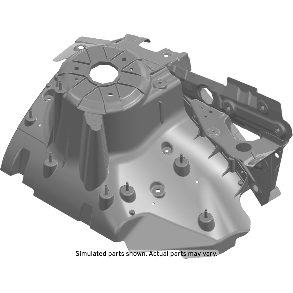 GM Genuine Parts Passenger Side Wheelhouse Panel Assembly with Rivets, Extensions, Bracket, and Gutter