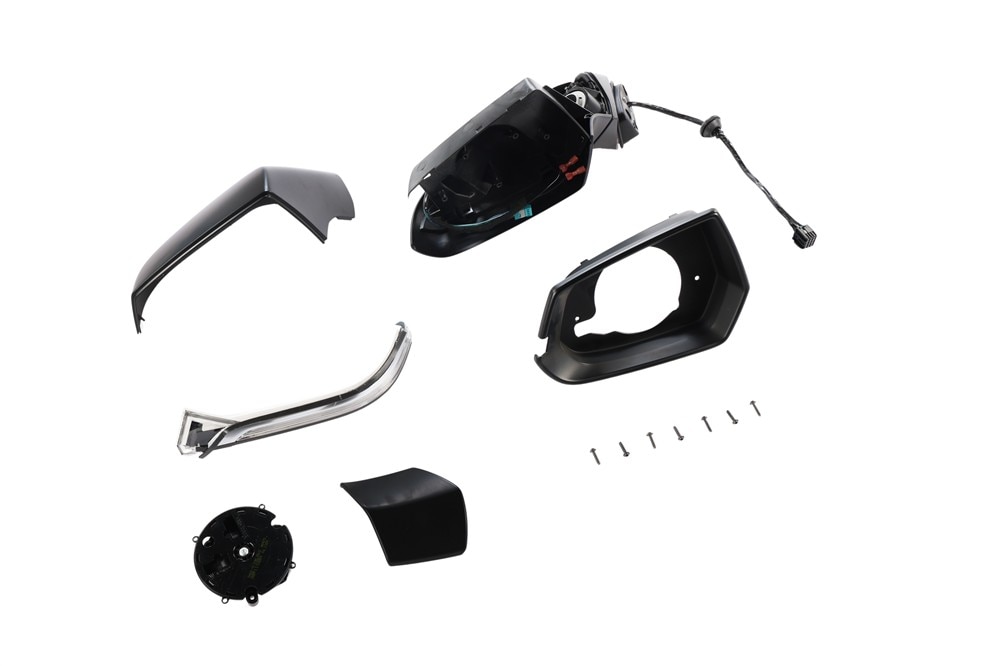 GM Genuine Parts Driver Side Door Mirror Kit with Actuator, Cover, Bezel, and Bolts