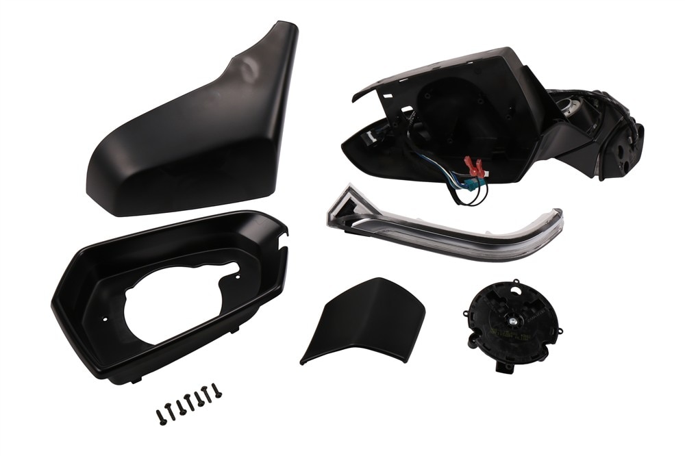 GM Genuine Parts Driver Side Door Mirror Kit with Actuator, Cover, Bezel, and Bolts