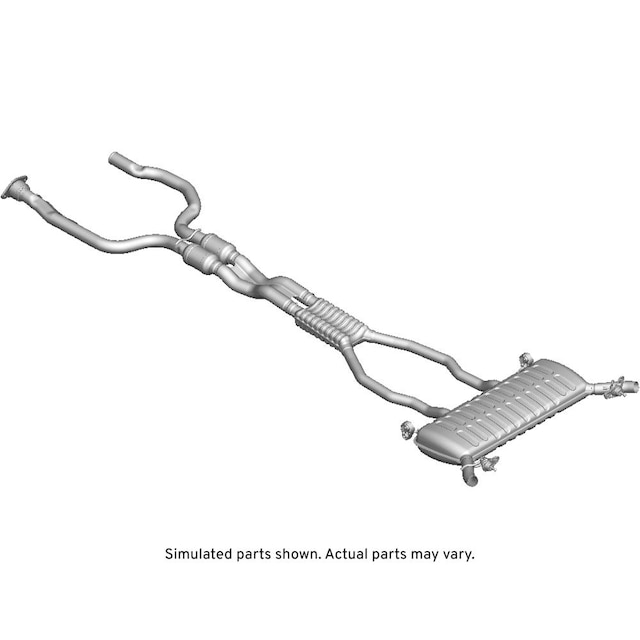 GM Genuine Parts Exhaust Muffler Assembly with 3-Way Catalytic Converter, Pipes, Shield, and Insulator