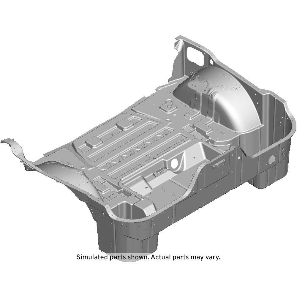 GM Genuine Parts Rear Floor Panel with Plates, Brackets, Braces, Heat Shield, Retainer, and Rivets