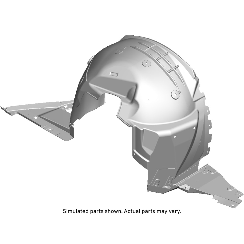 GM Genuine Parts Passenger Side Front Wheelhouse Liner with Nuts and Bolts
