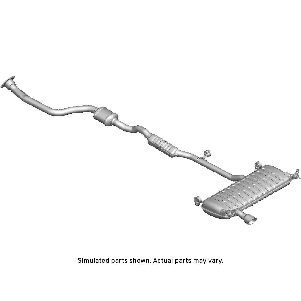 GM Genuine Parts Exhaust Muffler Assembly with 3-Way Catalytic Converter, Pipes, Shield, Insulators, Brackets, and Clamp