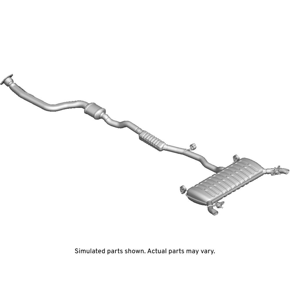 GM Genuine Parts Exhaust Muffler Assembly with 3-Way Catalytic Converter, Pipes, Shield, Insulators, Brackets, and Clamp
