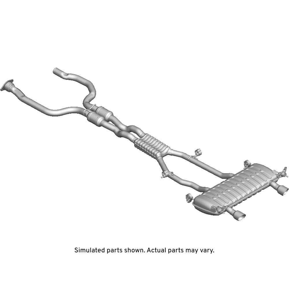 GM Genuine Parts Exhaust Muffler Assembly with 3-Way Catalytic Converter, Pipes, Shield, Insulators, Brackets, and Clamp
