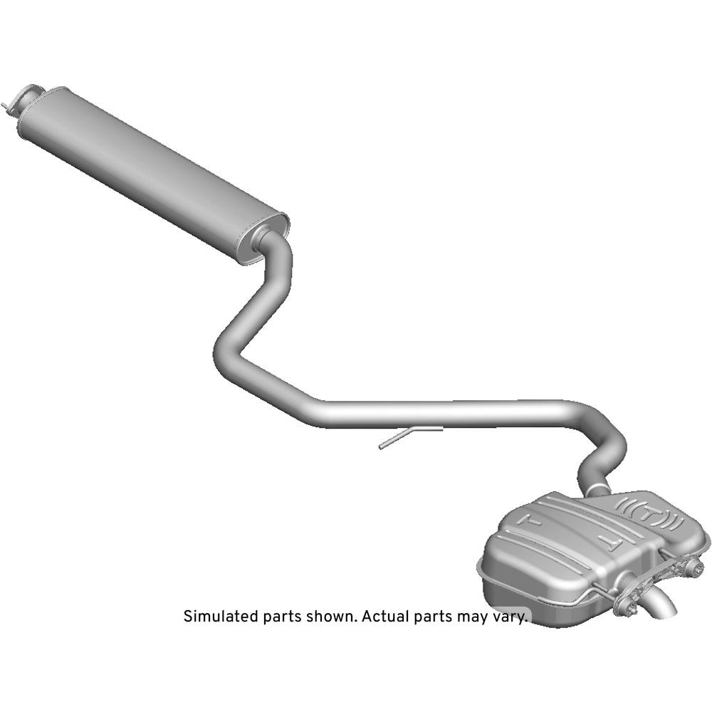 GM Genuine Parts Exhaust Muffler Assembly with Pipe, Flange, Gasket, and Insulators