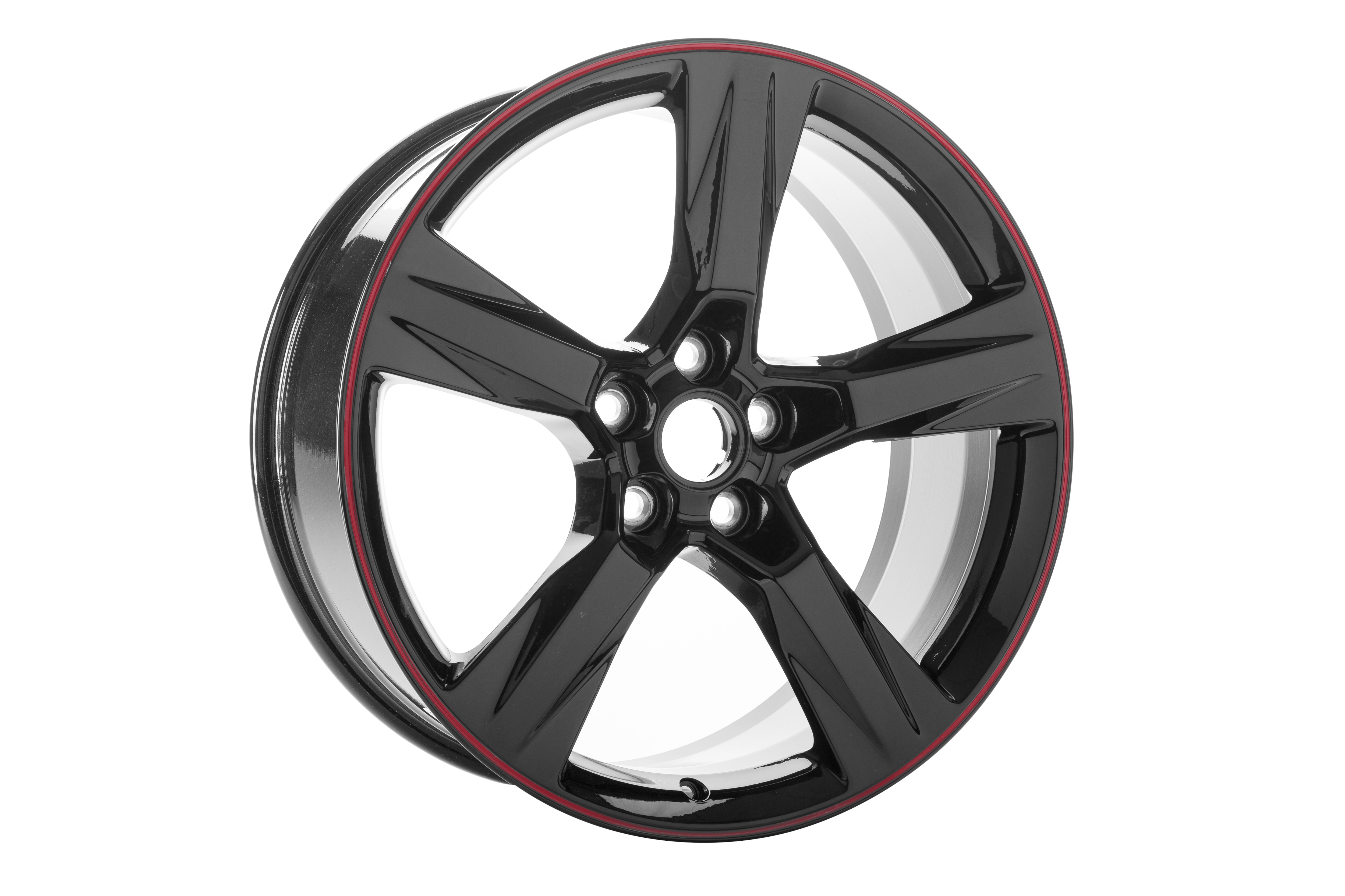 20x8.5-Inch Aluminum 5-Spoke Front Wheel in Gloss Black with Red