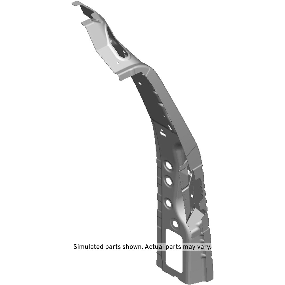 GM Genuine Parts Passenger Side Inner Lock Pillar Panel with Extension, Plate, and Nut
